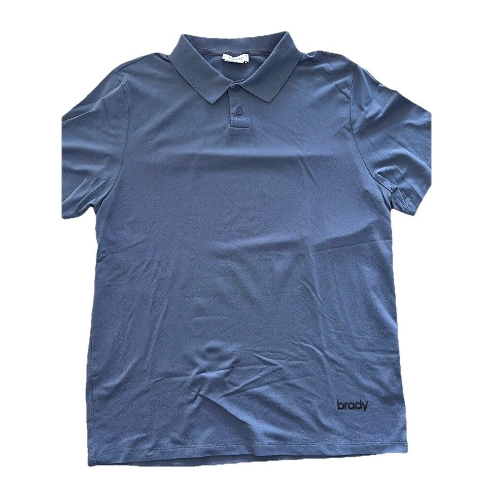 BRADY Brand Live Performance Polo Shirt Blue Mens Large (Tom Brady)